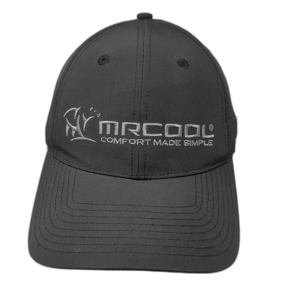 MRCOOL Baseball Cap Black Strapback Hat OS Comfort Made Simple Perforated Flag